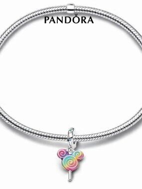 Pandora Silver Bracelet with Multicolor Lollipop Charm